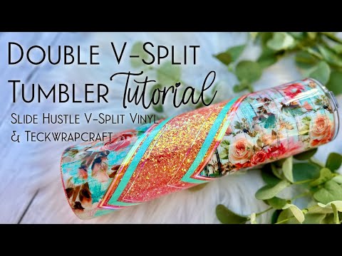 DOUBLE V-SPLIT VINYL TUMBLER TUTORIAL FT. SLIDEHUSTLE *NEW* PRODUCT & TECKWRAPCRAFT