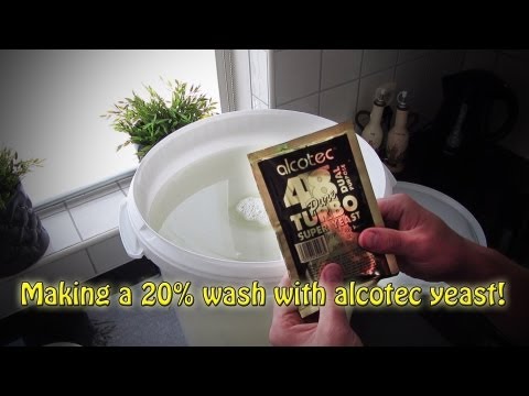 Making a 20% alcohol wash with Alcotec Turbo yeast