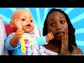 Kids Play Dolls Feeding Baby Doll Washing Machine Toys Family Fun Video