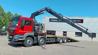 MAN TGS 35.360 8x2 - Hiab 22TM Crane, Machine transporter, Ramp truc cami&oacute;n plataforma | Imagen 4 - Autoline