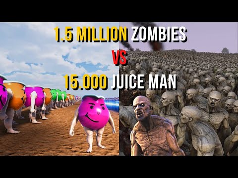 1.5 MILLION ZOMBIES vs 15.000 Juice Man - Ultimate Epic Battle Simulator 2 | UEBS 2