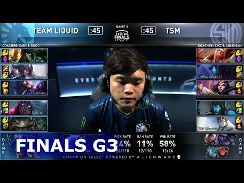 TL vs TSM - Game 3 | Finals S9 LCS Spring 2019 | Team Liquid vs TSM G3