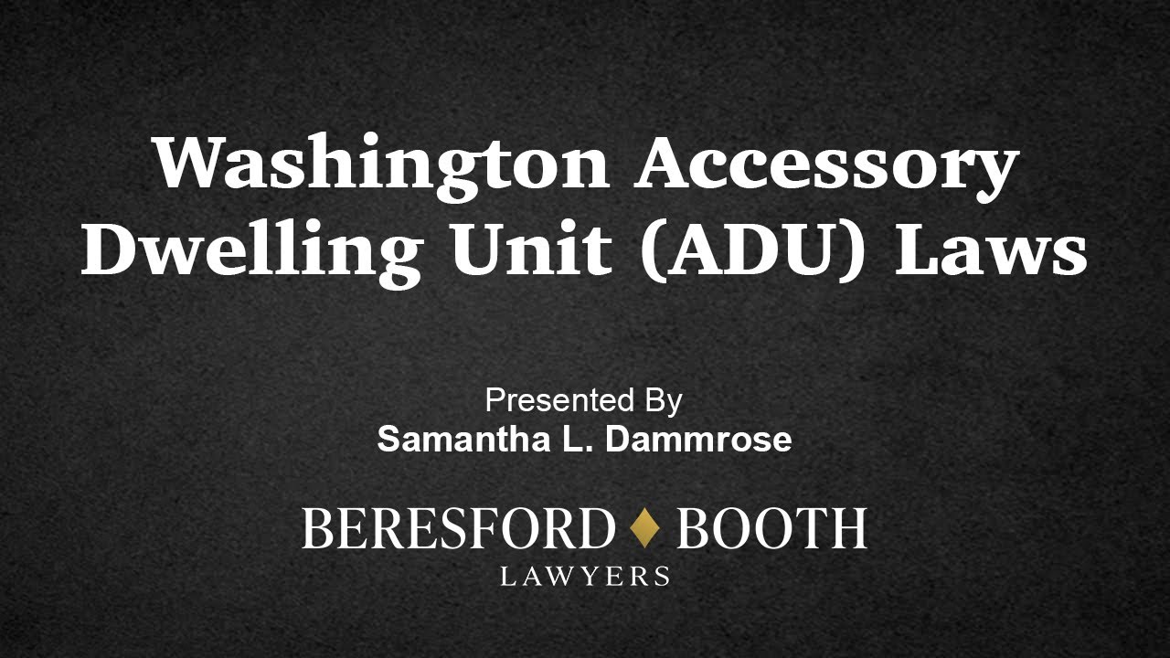 Washington Accessory Dwelling Unit (ADU) Laws