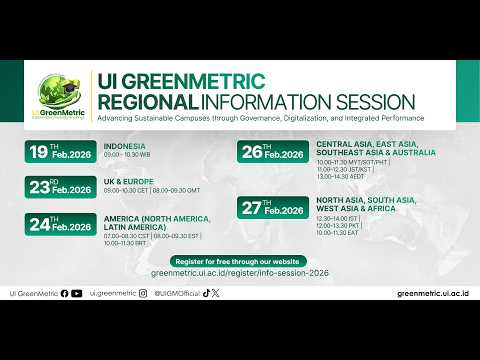 UI GreenMetric Regional Info Session - Central Asia, East Asia, Southeast Asia & Australia