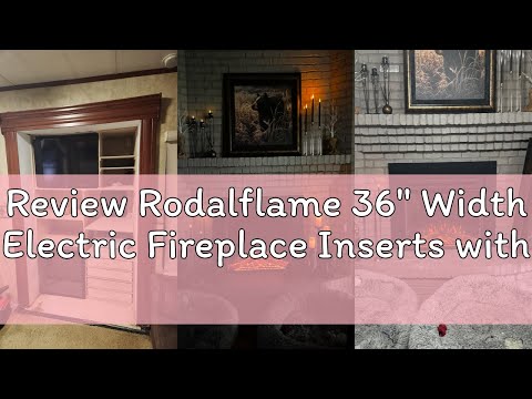 Review Rodalflame 36" Width Electric Fireplace Inserts with Adjustable Flame Colors, Fireplace Heate