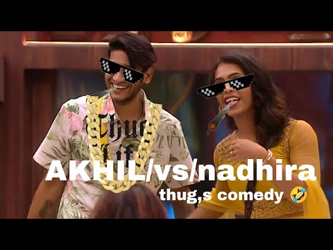 😂bigg Boss season 5 thug life 🗿 comedy  🤣nadira  vs  akhil #biggboss #malayalam#thugs #support #