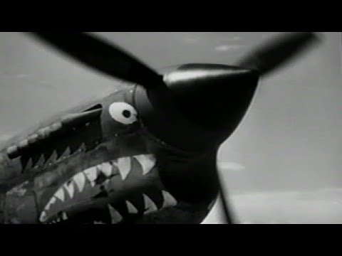 Curtiss P-40 Warhawk strafing scene