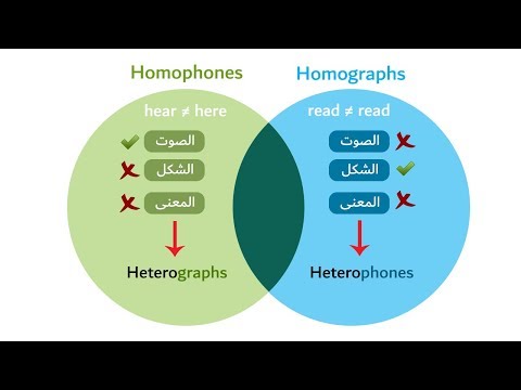 الفرق بين homophones و homographs