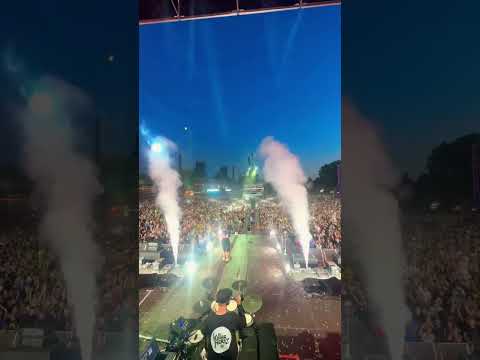 View from the stage. 20,000 people shouting out name back to us. What a rush! #drumandbass #dnb