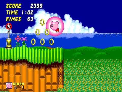 (Gameplay - 2823) Kirby in Sonic the Hedgehog 2 (Sega Genesis - 105)