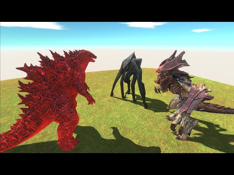 GODZILLA RED FIGHT MUTO FEMALE VS RAIJIN - Animal Revolt Battle Simulator