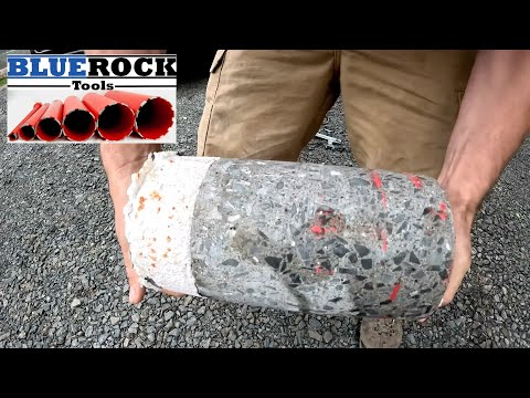 BLUEROCK Diamond Core Bit Concrete and Rebar Wall Drilling Demo