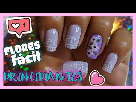 DECORACIÓN DE UÑAS CORTAS | FLORES FÁCILES PRINCIPIANTES ♥ NailArt By Andy