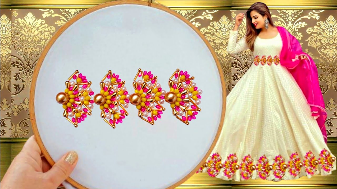 Indian style border embroidery training 🌹#diy