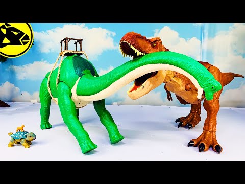 Trex Eats Green Brachiosaurus