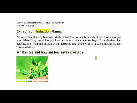 OCS August 2018 Pre-seen Analysis Thomas Fine Teas