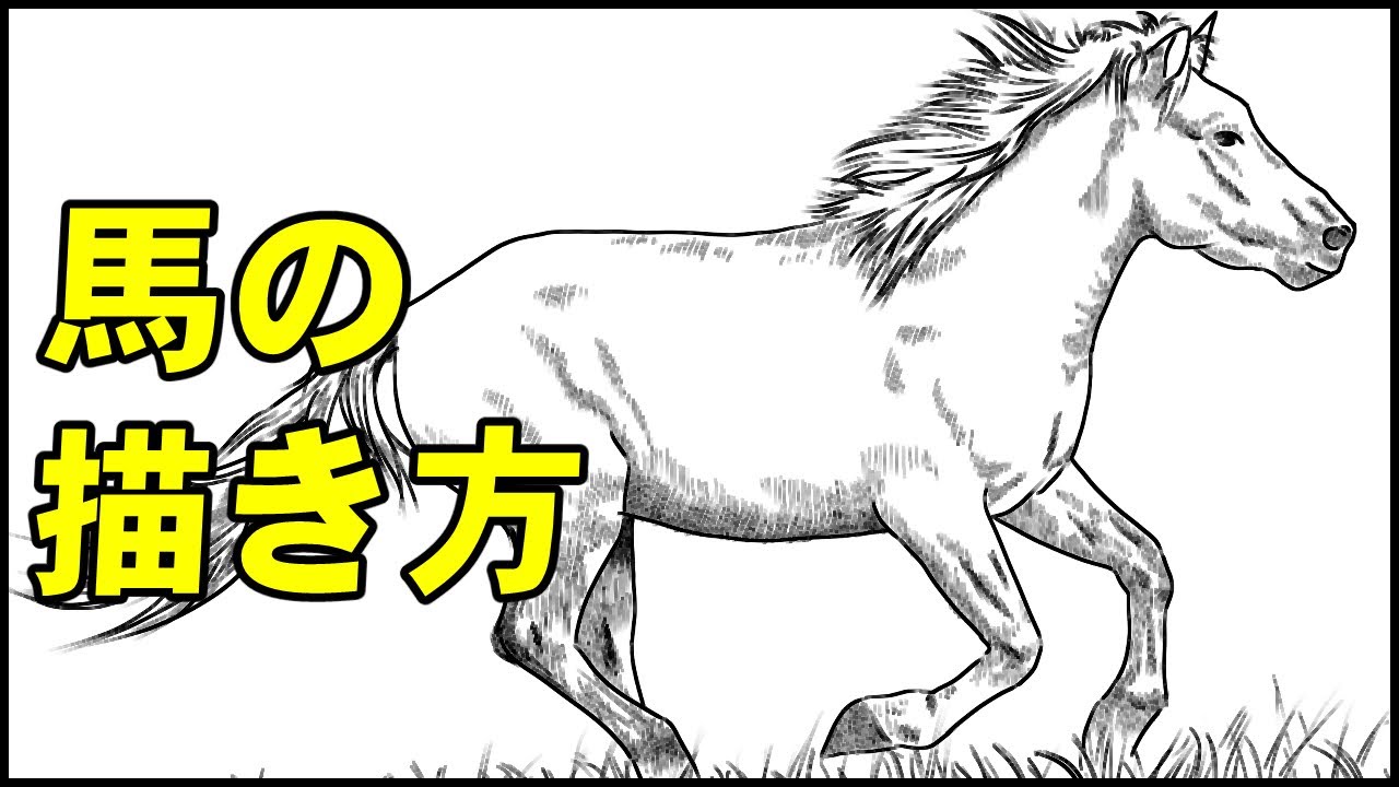 馬の描き方【絵の描き方】ー中学校の美術で使える動物スケッチの書き方のコツ