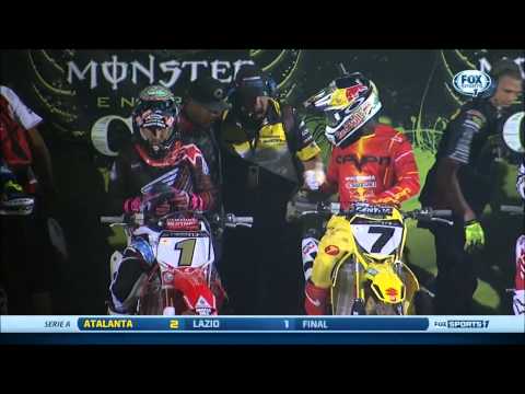 James Stewart taking a pill on the gate at Monster Energy Cup 2013 MX SX js7
