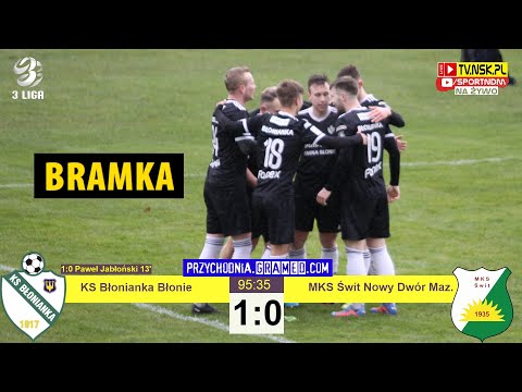 tv.nsk.pl [bramka] KS Błonianka Błonie - MKS Świt Nowy Dwór Mazowiecki 1:0 (1:0) 2023-04-02 g. 13:00
