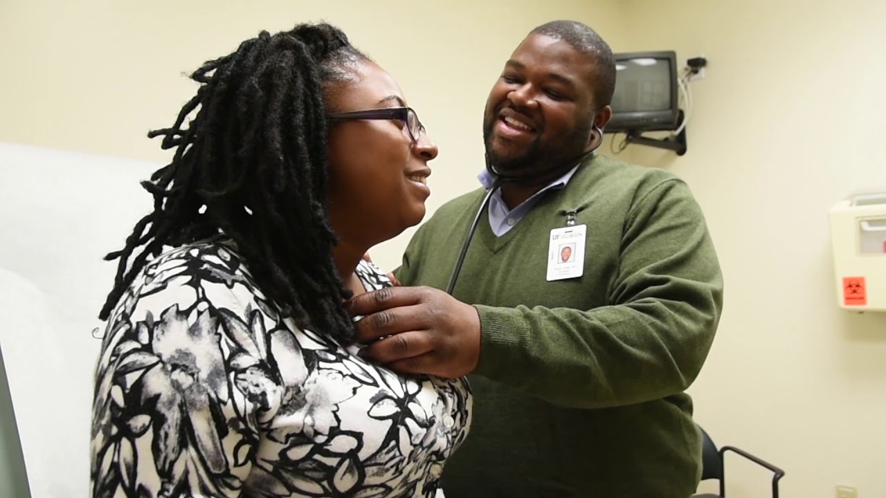 University of Florida family medicine physician with patient