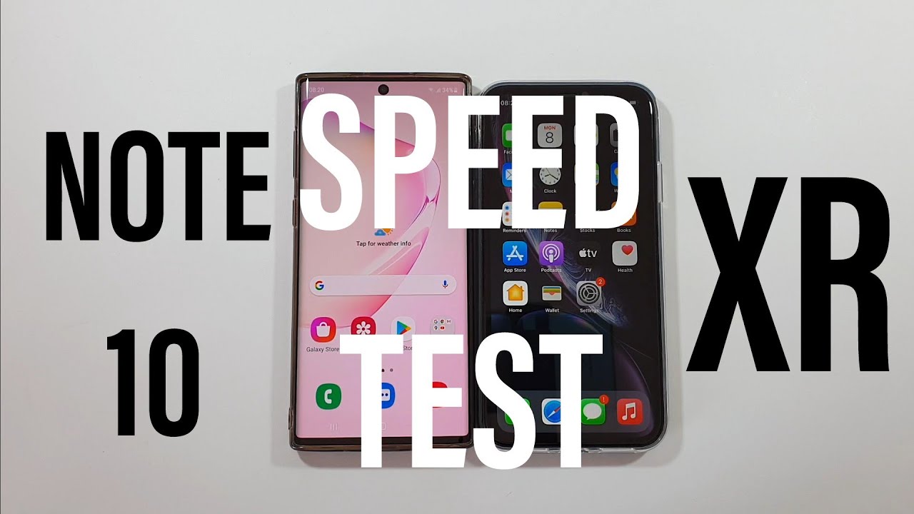 Samsung Note 10 vs Iphone XR Comparison Speed Test