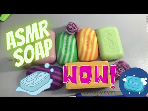 ASMR Soap carving - cut different colored soap