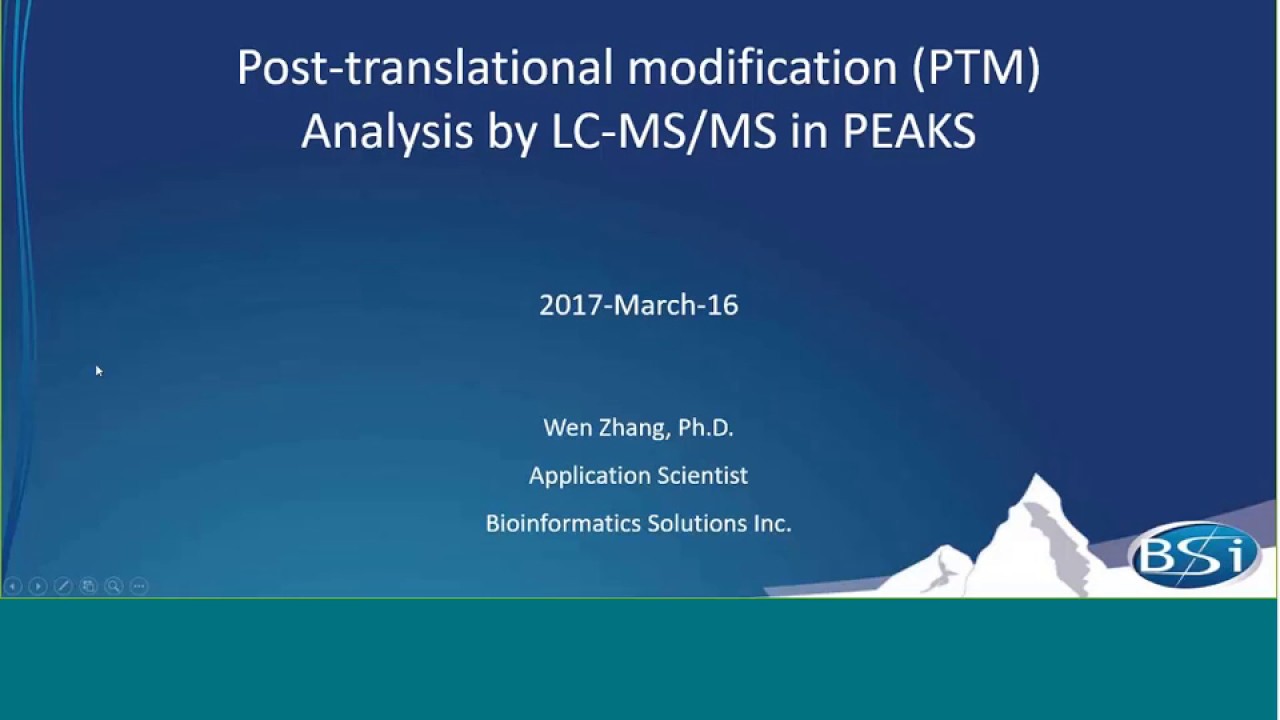 PEAKS PTM Analysis Webinar