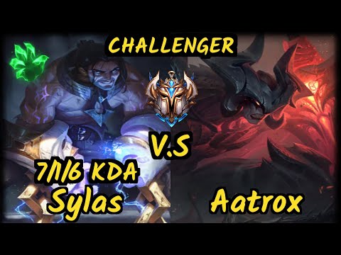 SKT T1 Crazy (SYLAS) vs AATROX - 7/1/6 KDA TOP CHALLENGER GAMEPLAY - KR
