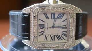 preview picture of video 'Pre-Owned Cartier Santos 100 XL Diamond Watch - Boca Raton Pawn'