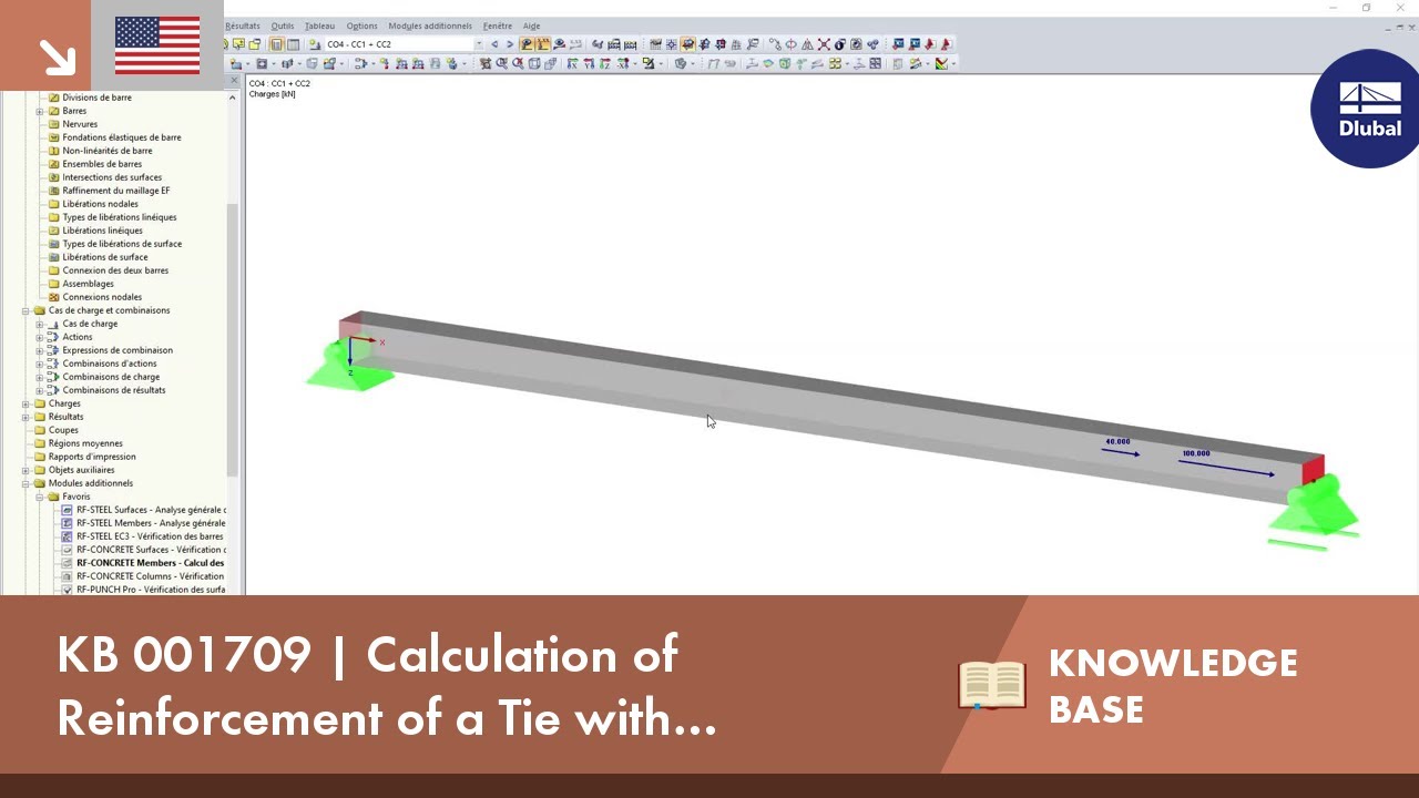KB 001709 | Calculation of Reinforcement of a Tie with RF-CONCRETE