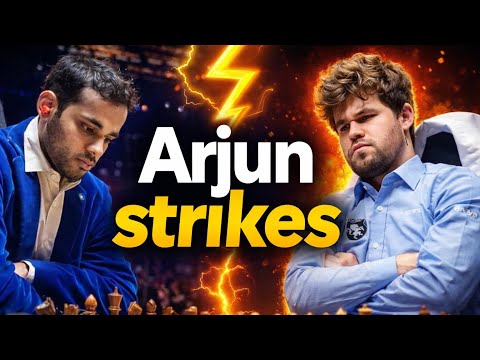 Arjun Erigaisi destroyed Magnus in 28 moves ☠️