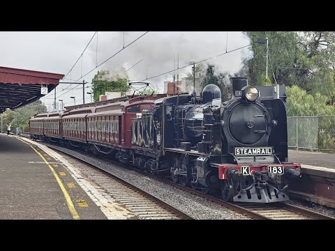 K183 Pulls the Tait! - Steamrail Victoria's Ashburton Shuttles Charter (E) (S) 10.09.2023