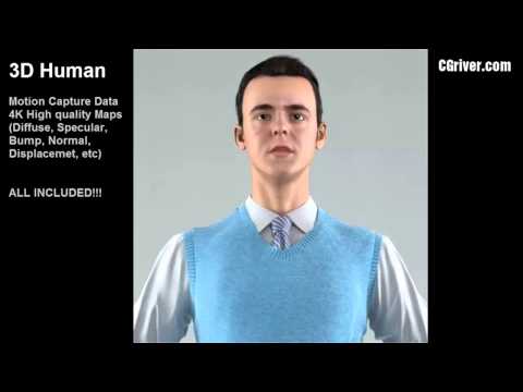 Rigged & Animated 3D Model (Human, People, Business, Male Character) 3DS Max with VRay BMan0003HD2CS