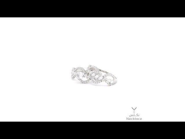 خاتم ذهب أبيض عيار 18 الأصلي (RNLZ.0442)