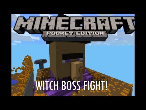 Minecraft PE Witch Boss Fight!
