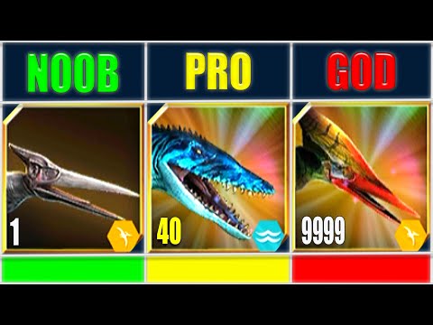 NOOB VS PRO VS GOD | PTERANODON GEN 2 MAX LV 999 | JURASSIC WORLD THE GAME