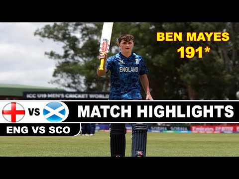 ENGLAND VS SCOTLAND ICC U19 WORLD CUP 2026 MATCH HIGHLIGHTS | ENG VS SCO MATCH HIGHLIGHTS 2026