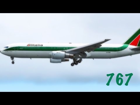Alitalia Boeing 767  Landing @ Djerba RWY 09 ( HD )