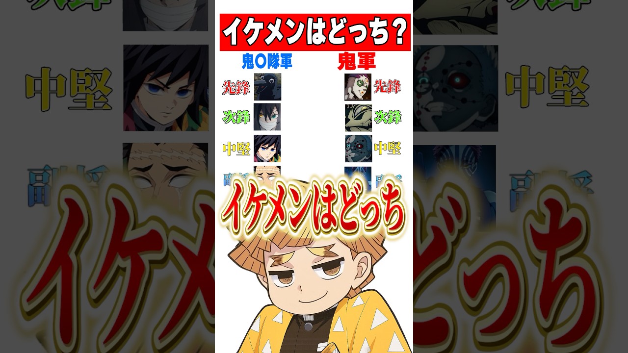 【鬼滅の刃】イケメンはどっち！？鬼軍と鬼殺隊軍勝負に挑む善逸　#鬼滅の刃 ＃minecraft #声真似 #anime #マイクラ #アニメ#shorts  #vtuber ＃下野紘＃我妻善逸#アニメ