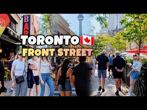 Toronto Walking Tour, Front Street Downtown Toronto Canada, 4K