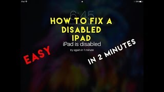 How to fix a disabled iPad or iPhone without iTunes