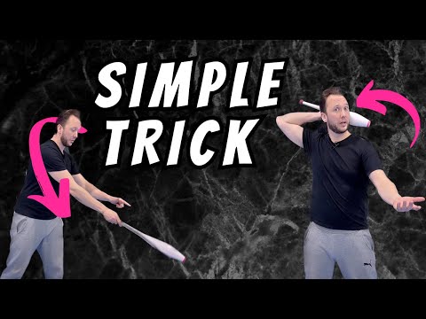 Simple juggling trick with clubs (but looks really good)