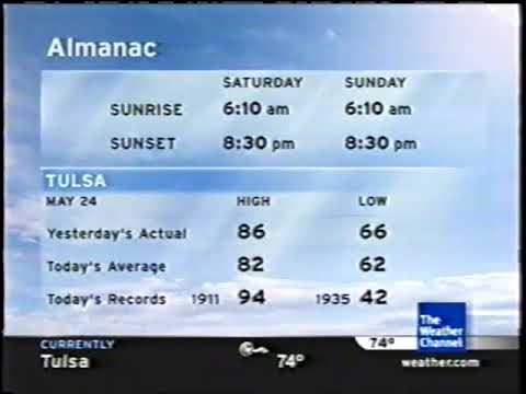 The Weather Channel IntelliStar 1 SD Local Forecast — 2008-05-24T00:38-0500 — Tulsa, OK