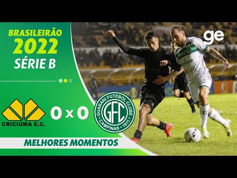 CRICIÚMA 0 X 0 GUARANI | MELHORES MOMENTOS | 23ª RODADA BRASILEIRÃO SÉRIE B 2022 | ge.globo
