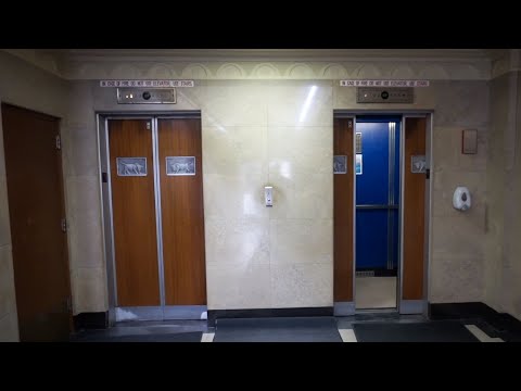 Original 1940 OTIS fast traction elevators with pop-out buttons @ Exchange Building, La Crosse, WI