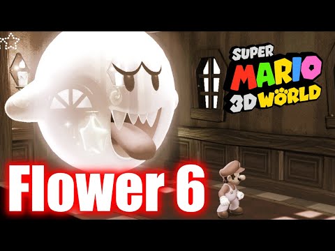 Super Mario 3D World - World Flower 6 - Shiftier Boo Mansion - All Stars 100% Gameplay Walkthrough