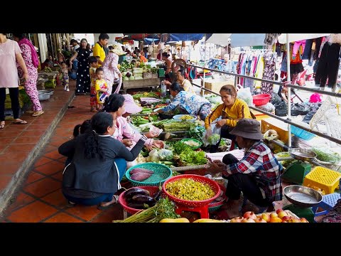 Everyday Fresh Foods And Life In Phnom Penh Market Food - Morning Walk Through Market