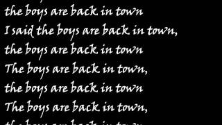 Thin Lizzy - The Boys Are Back In Town (Lyrics)