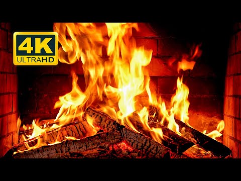 ???? Cozy Fireplace 4K (12 HOURS). Fireplace with Crackling Fire Sounds. Fireplace Burning 4K