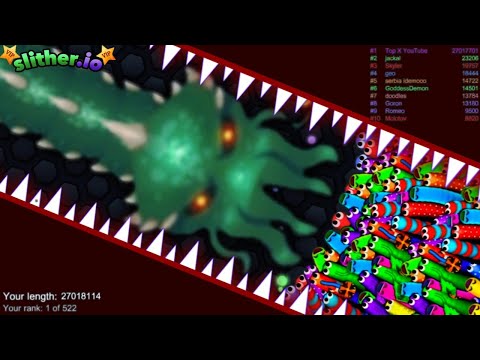 Slither.io A.I KRAKEN Vs TINY Pro Snakes - Epic Skin Slitherio Vip Gameplay - World Record